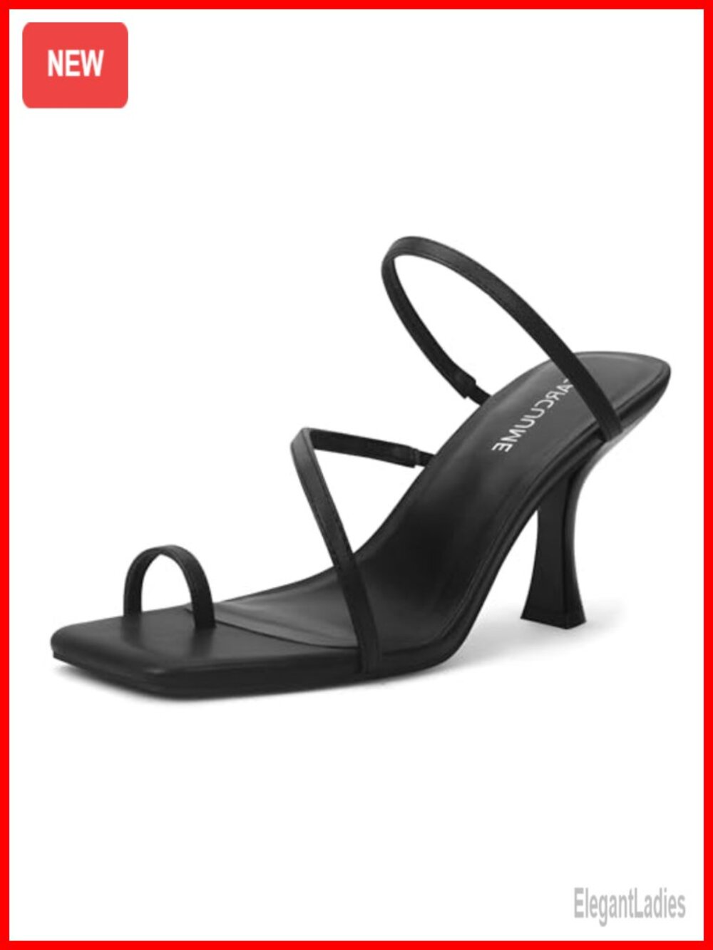 Square Toe Kitten Heel Sandals Strappy Slingback Heels